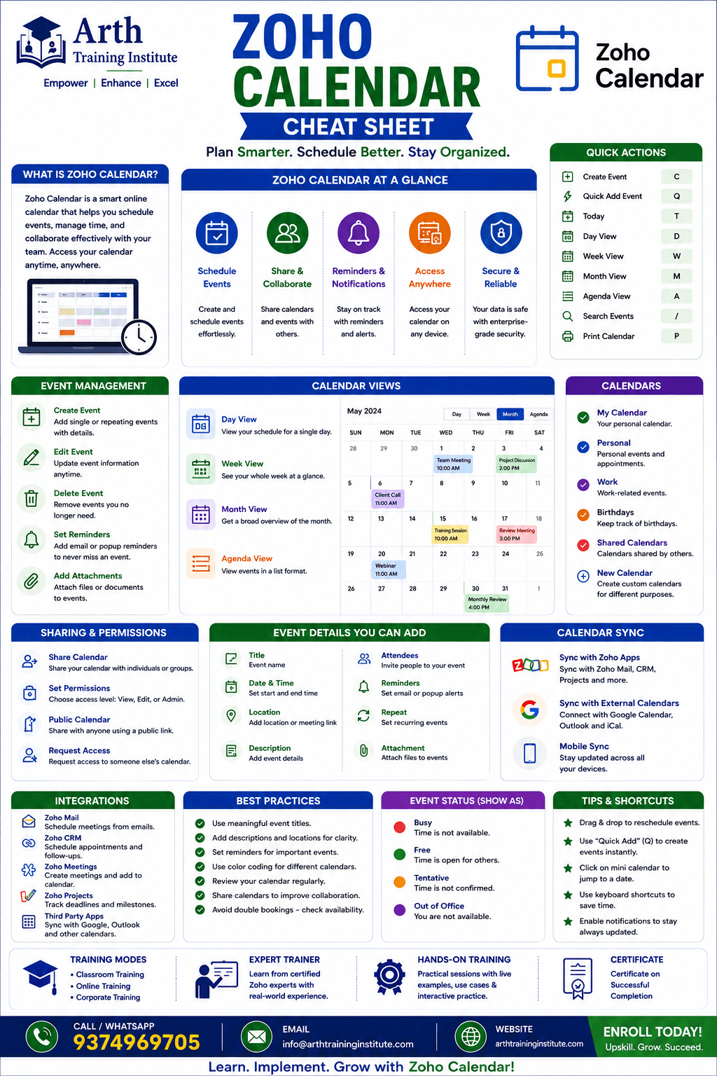 Zoho Calendar Appointment Scheduling Training Framework