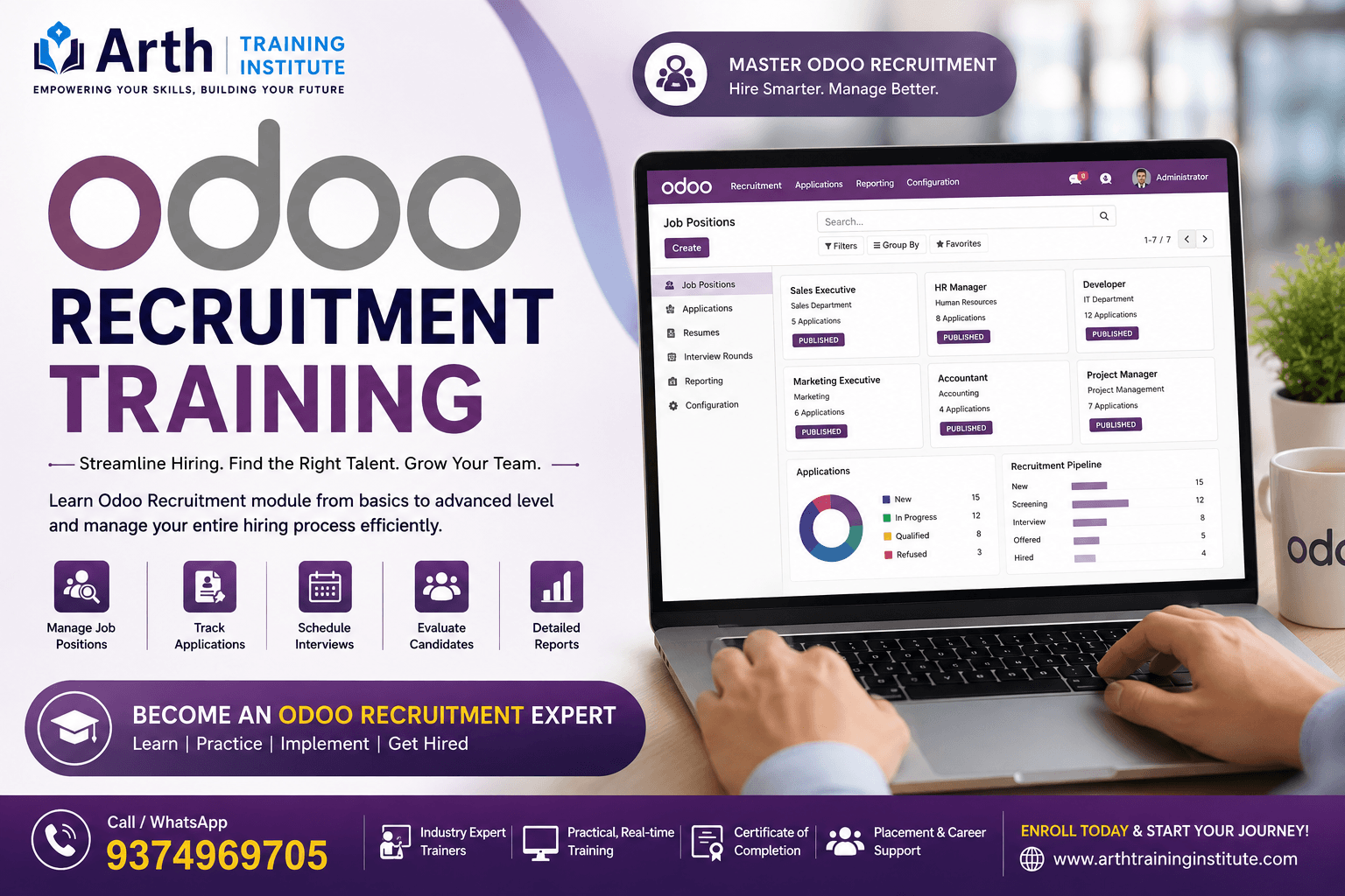 Odoo Recruitment training classroom at Arth Training Institute, Vadodara