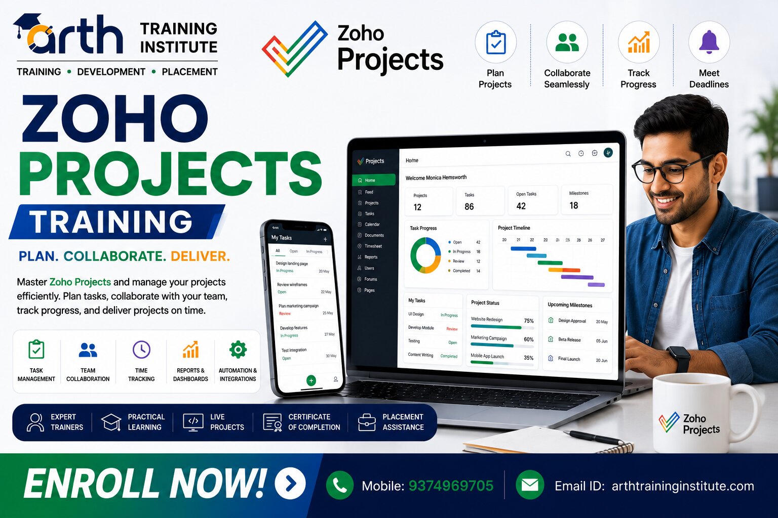 Zoho Projects Training session at Arth Training Institute, Vadodara
